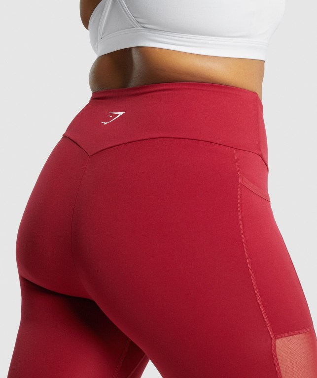 Leggins Gymshark Entrenamiento Mesh Pocket Mujer Vino | a1VyHLzUque