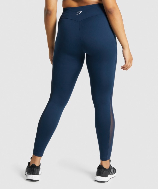 Leggins Gymshark Entrenamiento Mesh Pocket Mujer Azul Marino | gr4Y5QDdRBk