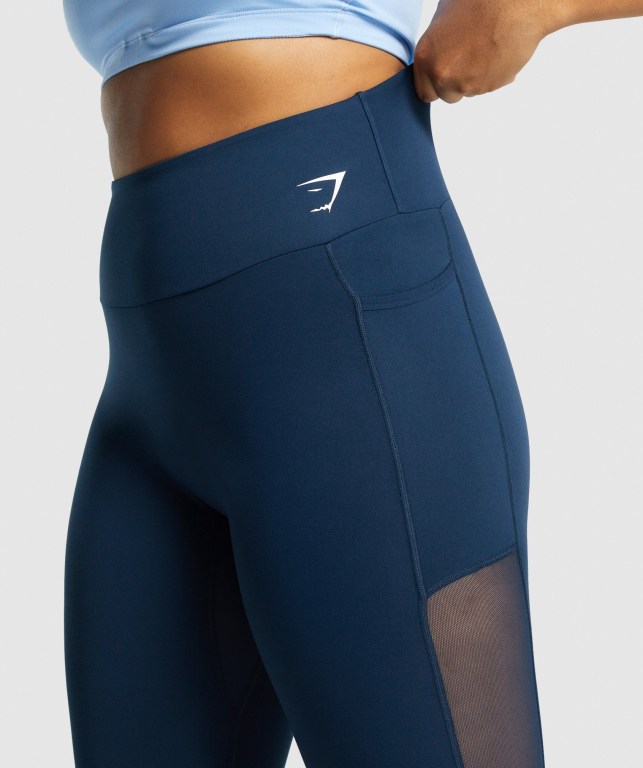 Leggins Gymshark Entrenamiento Mesh Pocket Mujer Azul Marino | gr4Y5QDdRBk