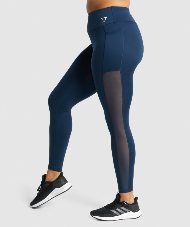 Leggins Gymshark Entrenamiento Mesh Pocket Mujer Azul Marino | gr4Y5QDdRBk