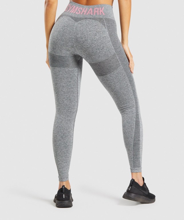 Leggins Gymshark Flex Mujer Grises Rosas | cvbFmTQ8tFN