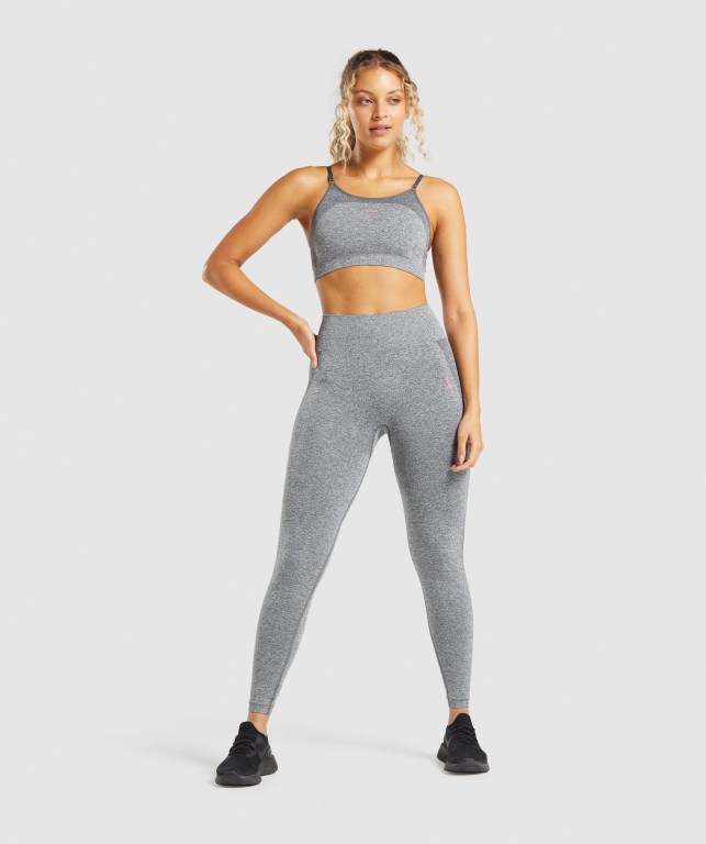 Leggins Gymshark Flex Mujer Grises Rosas | cvbFmTQ8tFN