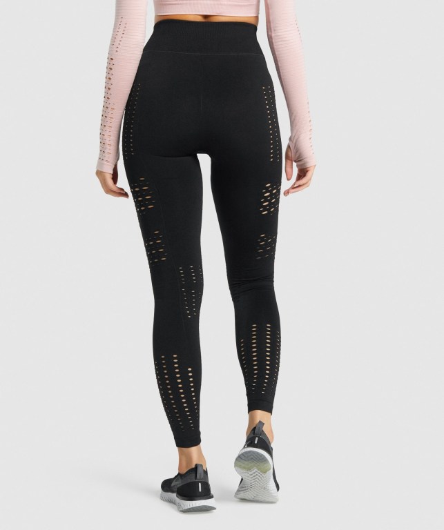 Leggins Gymshark Glow Seamless Tights Mujer Negros | NAy1sXABwhy