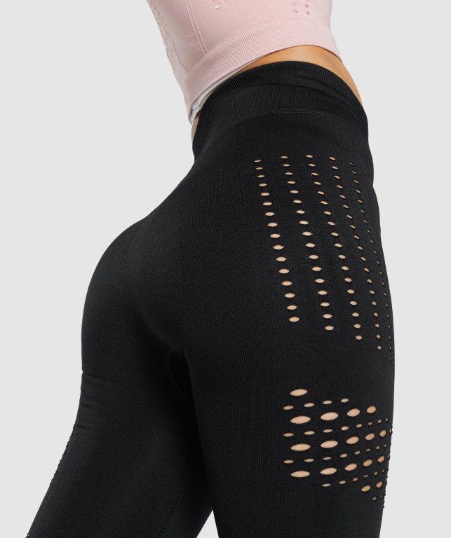 Leggins Gymshark Glow Seamless Tights Mujer Negros | NAy1sXABwhy