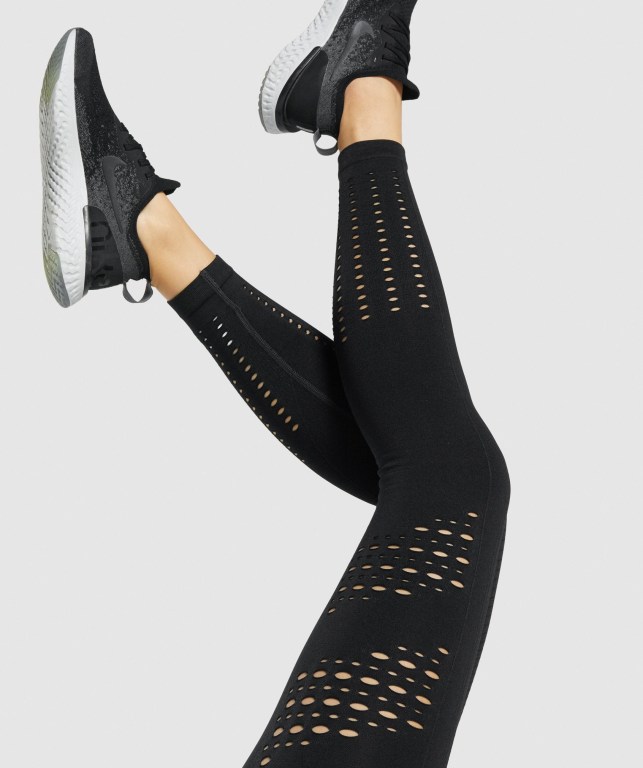 Leggins Gymshark Glow Seamless Tights Mujer Negros | NAy1sXABwhy