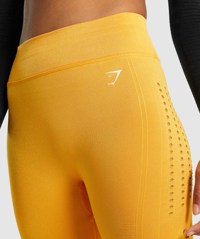 Leggins Gymshark Glow Seamless Tights Mujer Amarillos | pa6FwTfpGBj