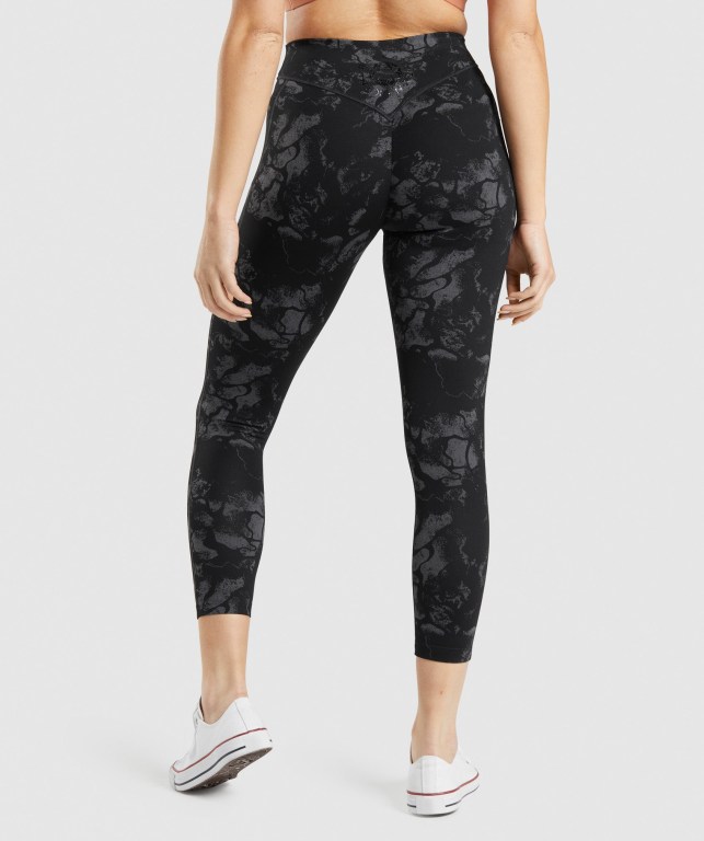 Leggins Gymshark KK Fit 7/8 Mujer Negros Camuflados | TPUDTCpIodr