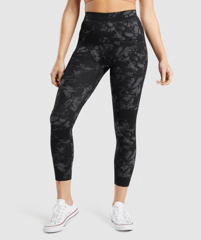 Leggins Gymshark KK Fit 7/8 Mujer Negros Camuflados | TPUDTCpIodr