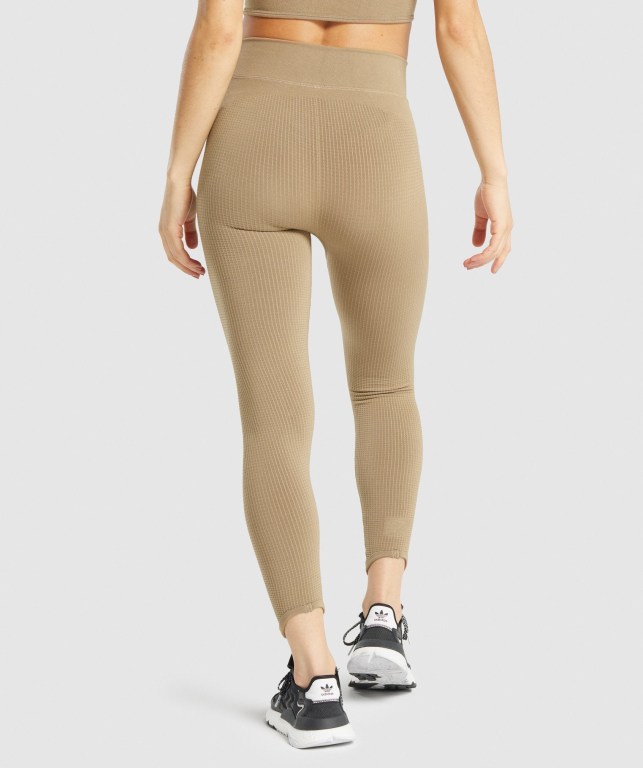 Leggins Gymshark Pause Seamless Mujer Marrom | SKe8tPygU9R