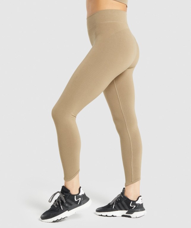 Leggins Gymshark Pause Seamless Mujer Marrom | SKe8tPygU9R