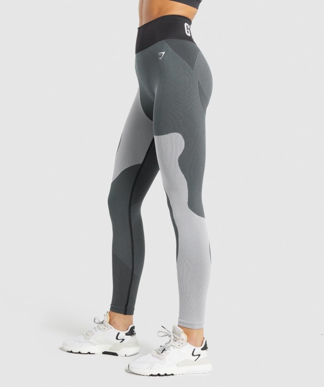 Leggins Gymshark WTFlex Seamless Mujer Grises | JXMQ9HNflfA