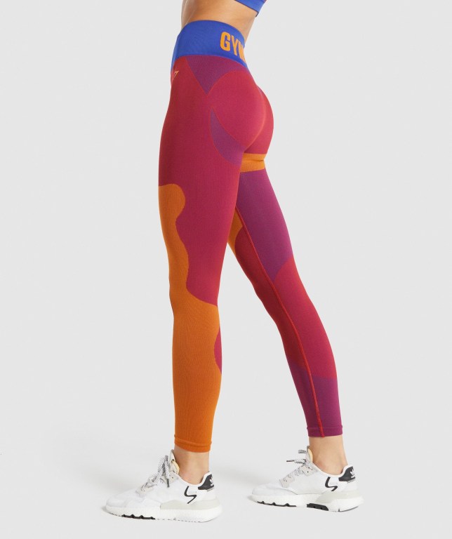 Leggins Gymshark WTFlex Seamless Mujer Rosas | 3WC6WmehSsE