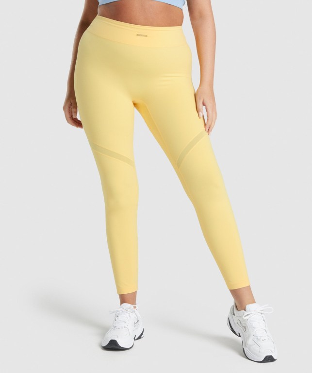 Leggins Gymshark Whitney Mesh Mujer Amarillos | 2ibK3Zv1n76