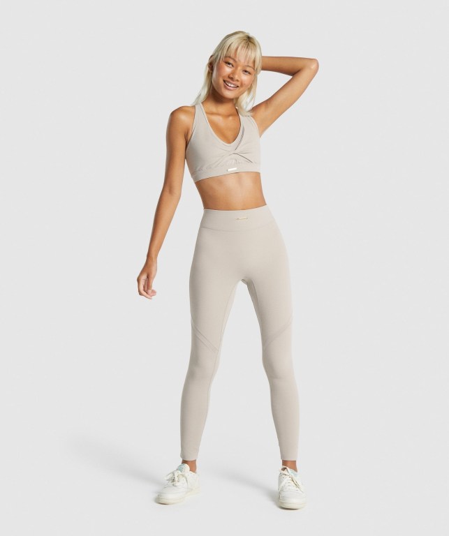 Leggins Gymshark Whitney Mesh Mujer Blancos | ZcAPule2VH6