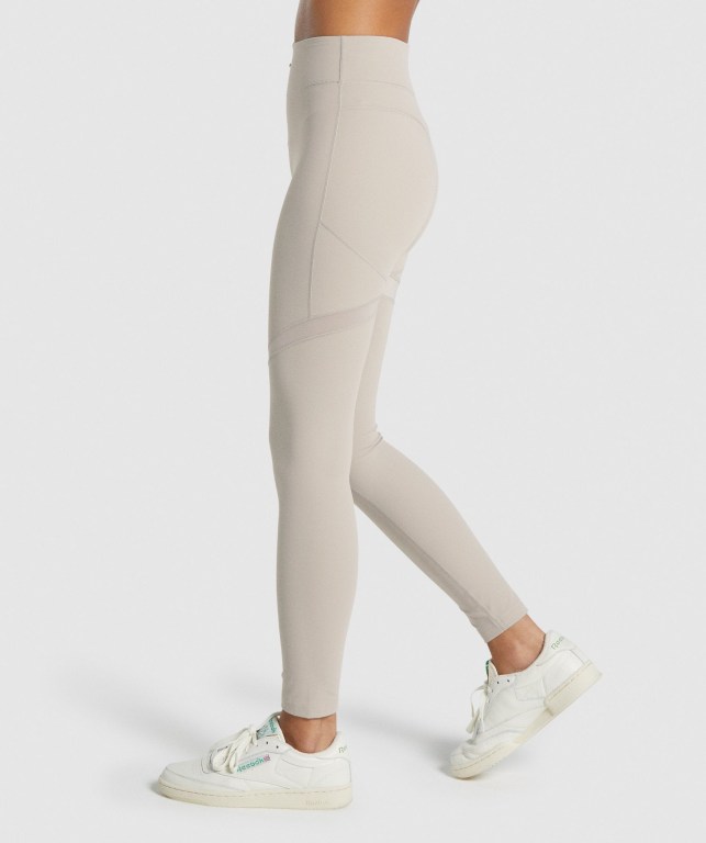 Leggins Gymshark Whitney Mesh Mujer Blancos | ZcAPule2VH6