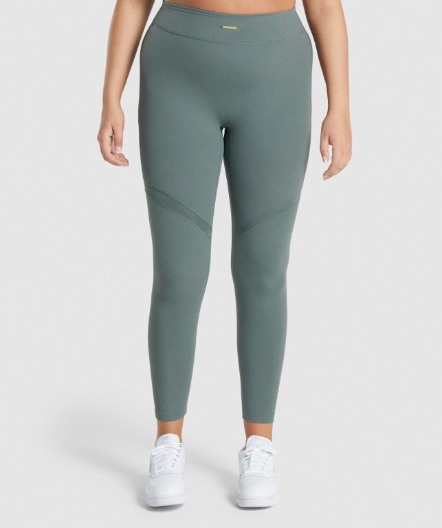 Leggins Gymshark Whitney Mesh Mujer Verdes | KSggzU4QfBE