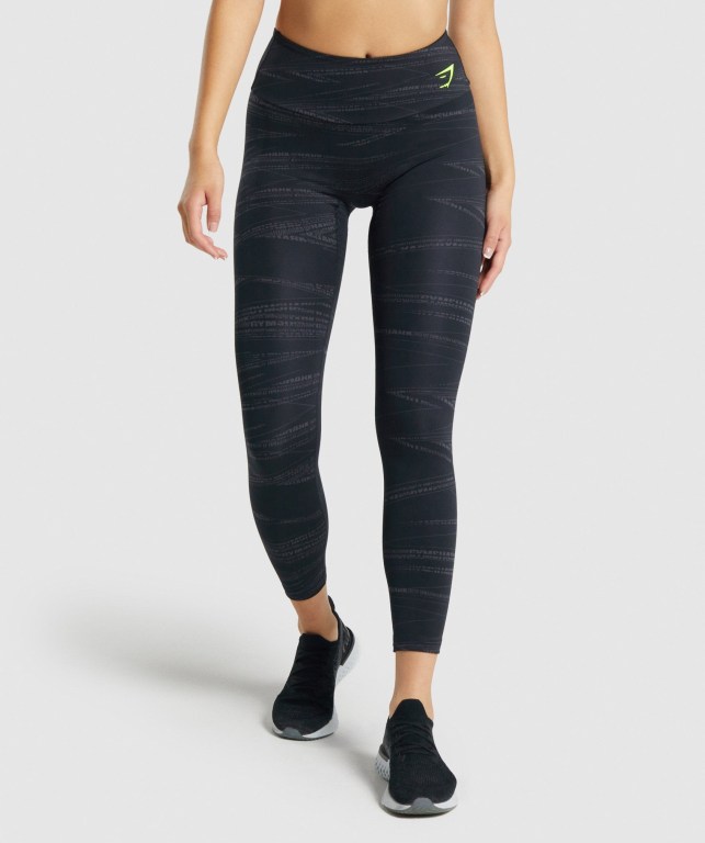 Leggins Gymshark Zone Graphic Mujer Negros Grises | xnJzlD7xrFT