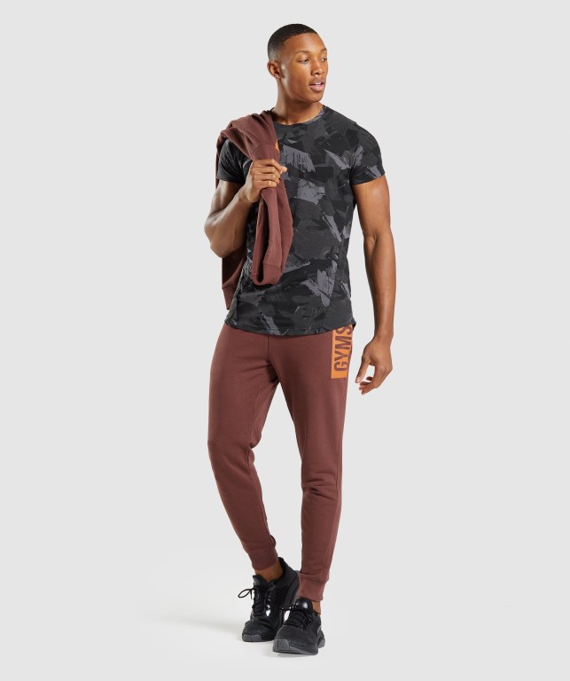 Pantalones Jogger Gymshark Bold Hombre Rosas Marrom | FfINPhJpMfB