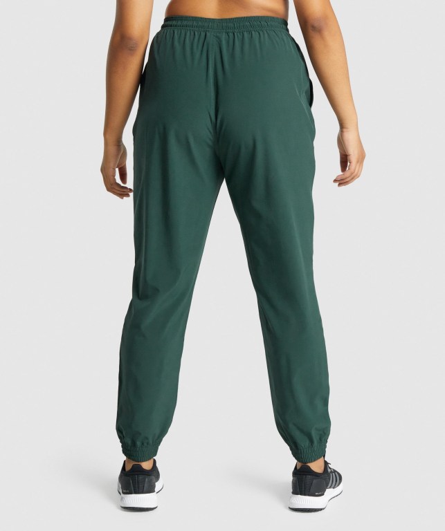 Pantalones Jogger Gymshark Entrenamiento Woven Mujer Verdes Oscuro | 1KRKnqfWeUK