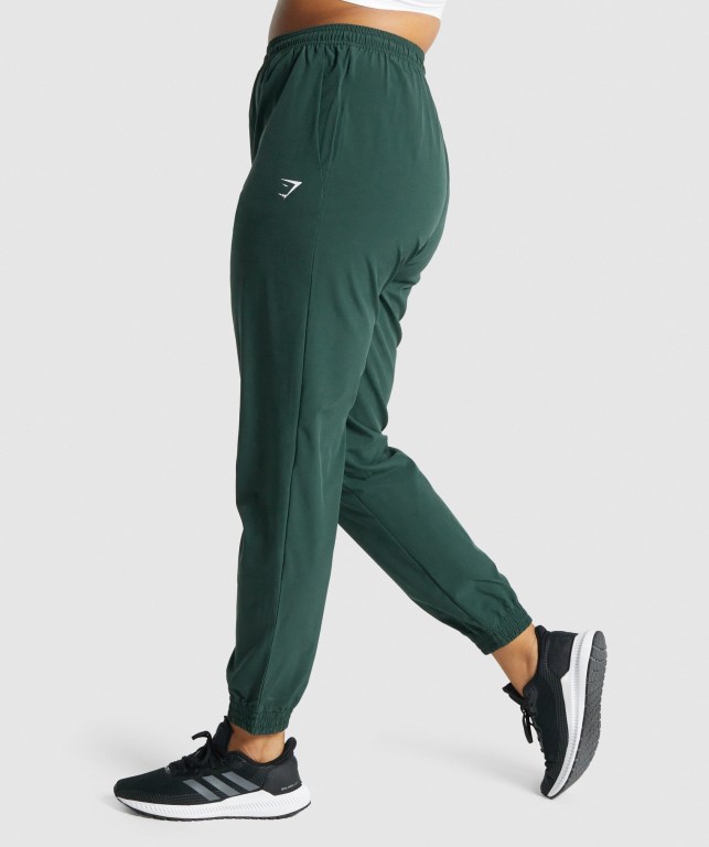 Pantalones Jogger Gymshark Entrenamiento Woven Mujer Verdes Oscuro | 1KRKnqfWeUK