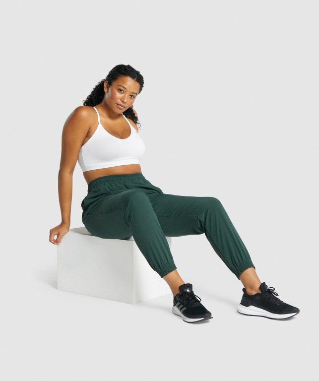 Pantalones Jogger Gymshark Entrenamiento Woven Mujer Verdes Oscuro | 1KRKnqfWeUK