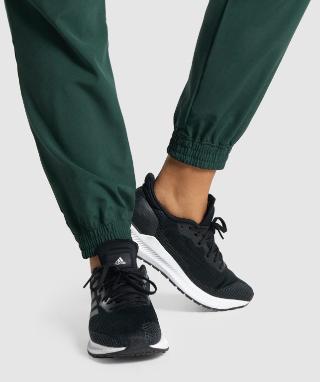 Pantalones Jogger Gymshark Entrenamiento Woven Mujer Verdes Oscuro | 1KRKnqfWeUK