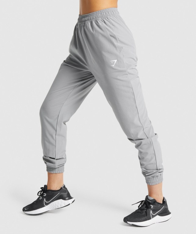 Pantalones Jogger Gymshark Entrenamiento Woven Mujer Grises | ca8GFYVwLIz