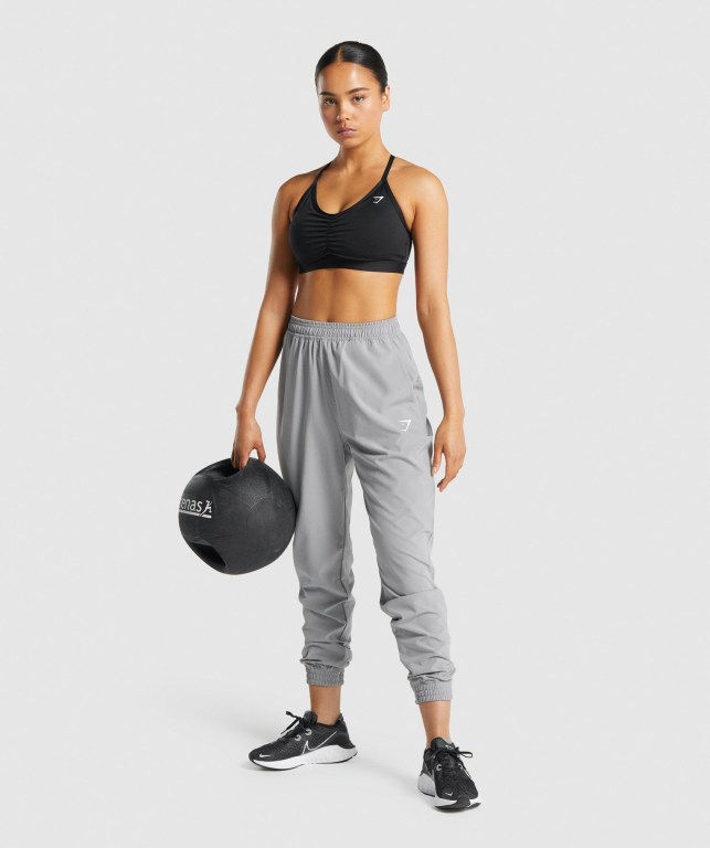 Pantalones Jogger Gymshark Entrenamiento Woven Mujer Grises | ca8GFYVwLIz