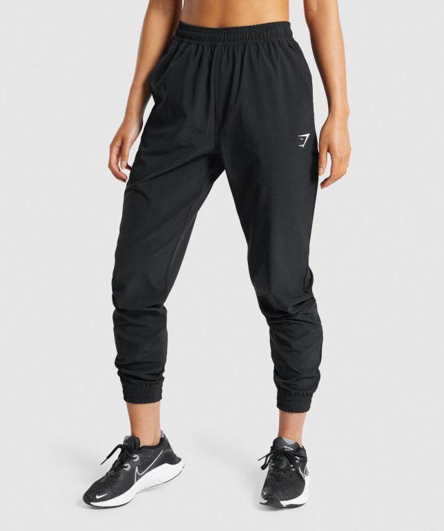 Pantalones Jogger Gymshark Entrenamiento Woven Mujer Negros | hEhpaA2PO9B