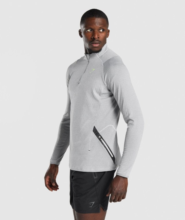 Pullover Gymshark Apex 1/4 Zip Hombre Grises Claro | InBf8SvSaq3