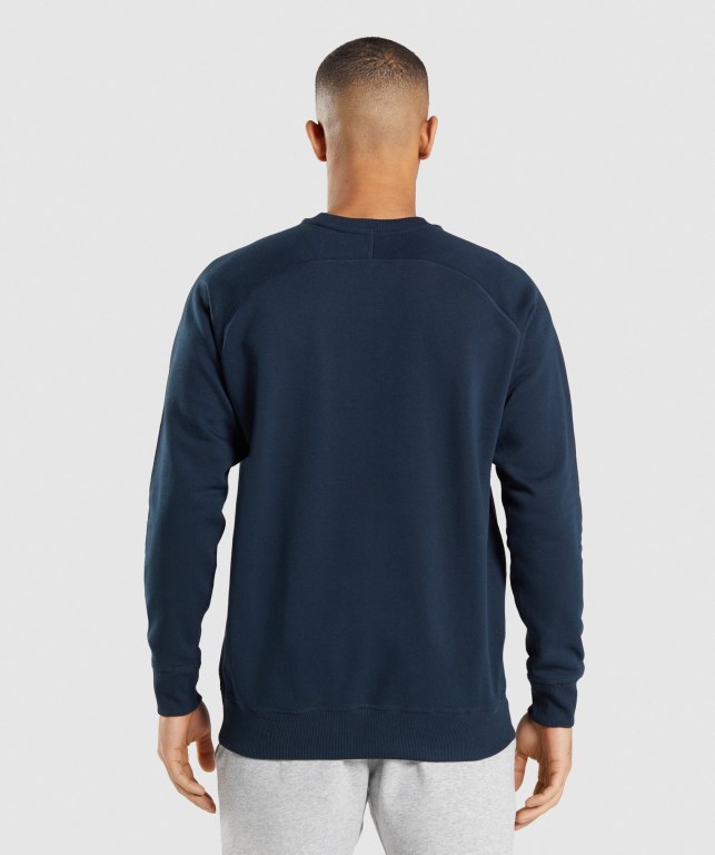 Pullover Gymshark Apollo Crew Hombre Azul Marino | 2xjq2M9K7gd