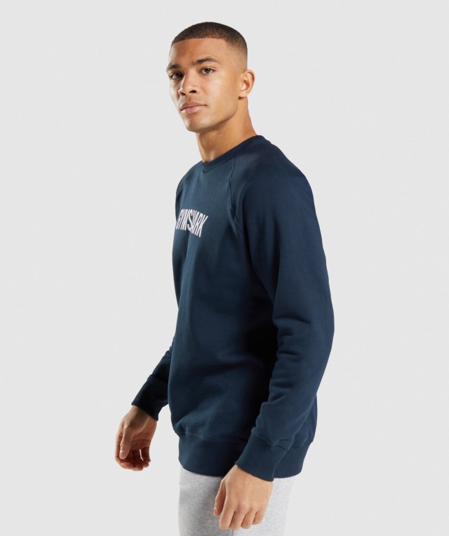 Pullover Gymshark Apollo Crew Hombre Azul Marino | 2xjq2M9K7gd