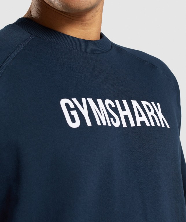 Pullover Gymshark Apollo Crew Hombre Azul Marino | 2xjq2M9K7gd