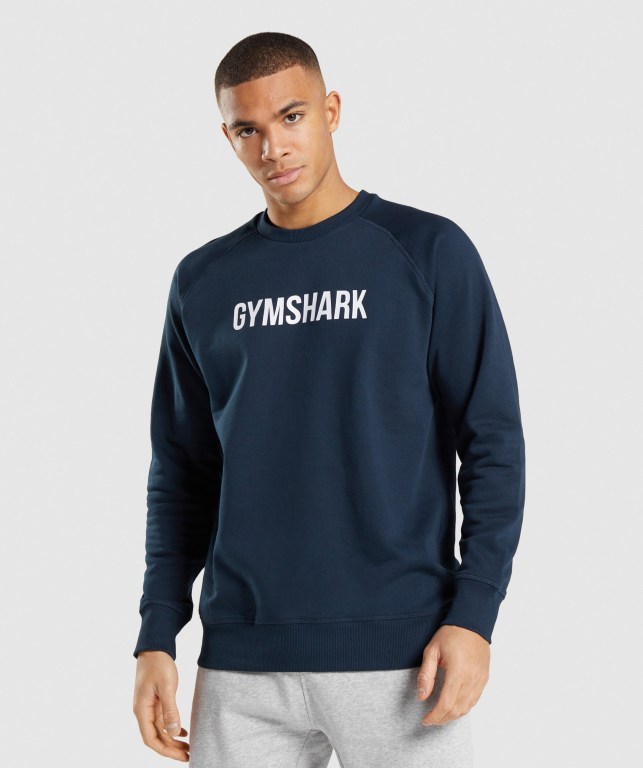 Pullover Gymshark Apollo Crew Hombre Azul Marino | 2xjq2M9K7gd