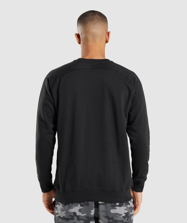 Pullover Gymshark Apollo Crew Hombre Negros | JKRgdPvphFg