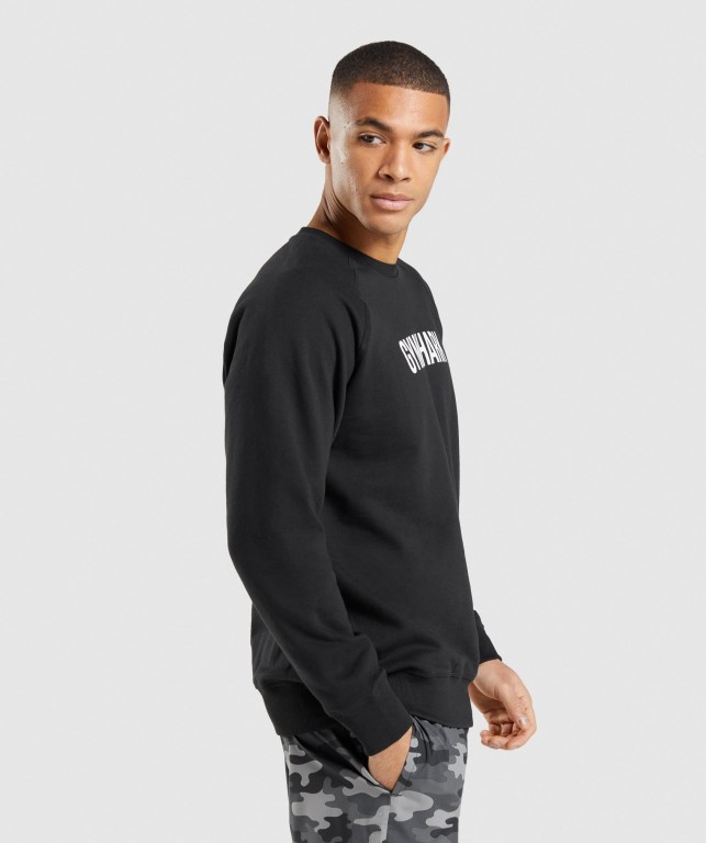 Pullover Gymshark Apollo Crew Hombre Negros | JKRgdPvphFg