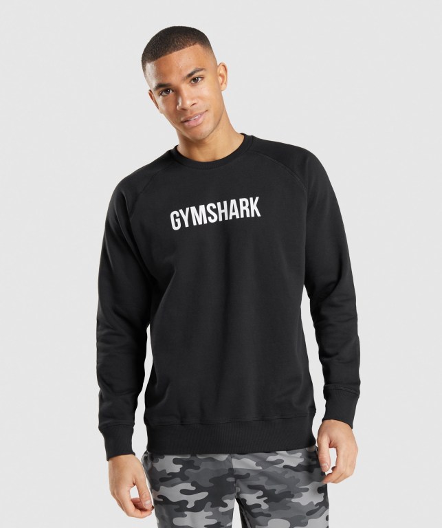 Pullover Gymshark Apollo Crew Hombre Negros | JKRgdPvphFg