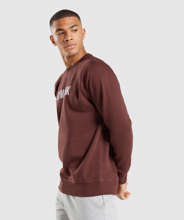 Pullover Gymshark Apollo Crew Hombre Rosas Marrom | BvRn3wL6zWm