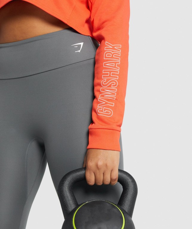 Pullover Gymshark Apollo Graphic Cropped Sueter Mujer Naranjas | ydX9ipLWZIz