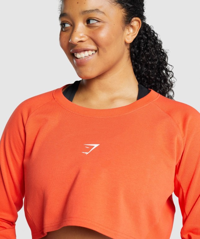 Pullover Gymshark Apollo Graphic Cropped Sueter Mujer Naranjas | ydX9ipLWZIz