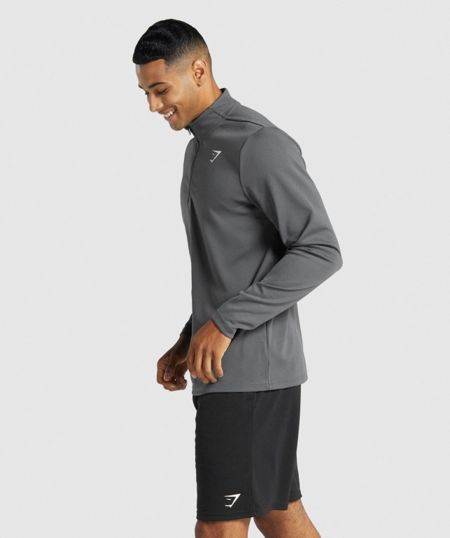 Pullover Gymshark Arrival 1/4 Zip Hombre Grises | 8bZUIm1CyhO