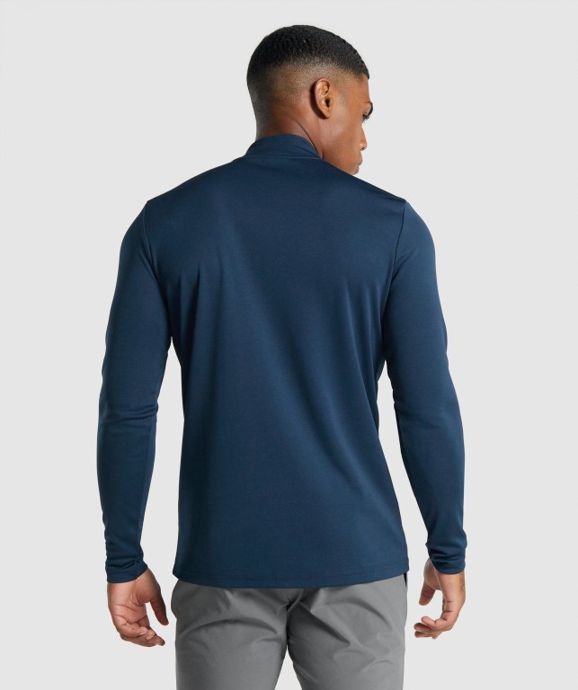 Pullover Gymshark Arrival 1/4 Zip Hombre Azul Marino | DNHCW2tmaXb