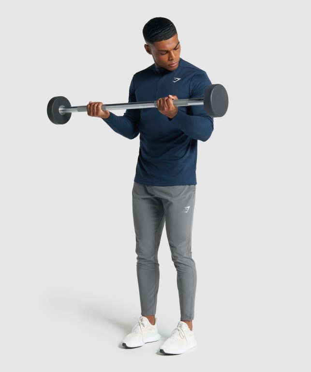 Pullover Gymshark Arrival 1/4 Zip Hombre Azul Marino | DNHCW2tmaXb