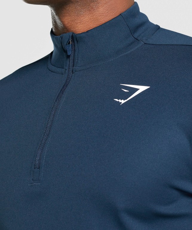 Pullover Gymshark Arrival 1/4 Zip Hombre Azul Marino | DNHCW2tmaXb