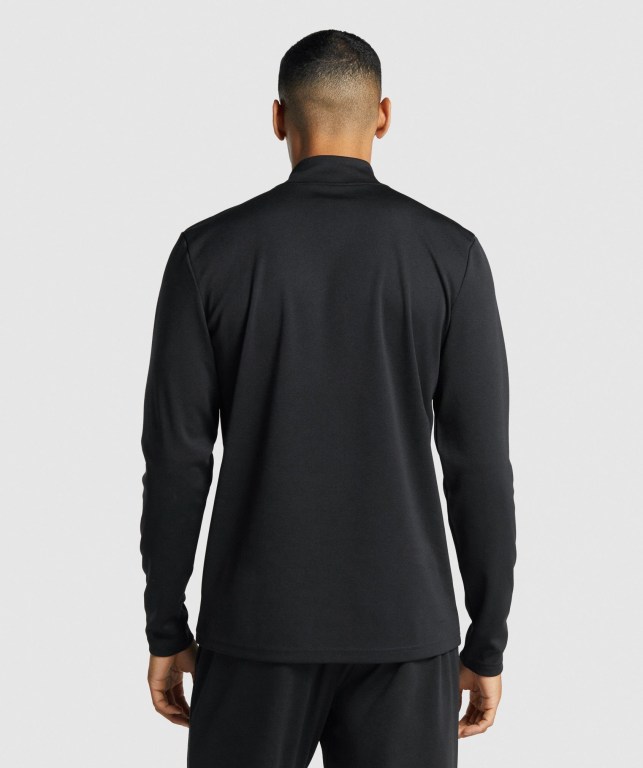 Pullover Gymshark Arrival 1/4 Zip Hombre Negros | LV7TEzpfJkO