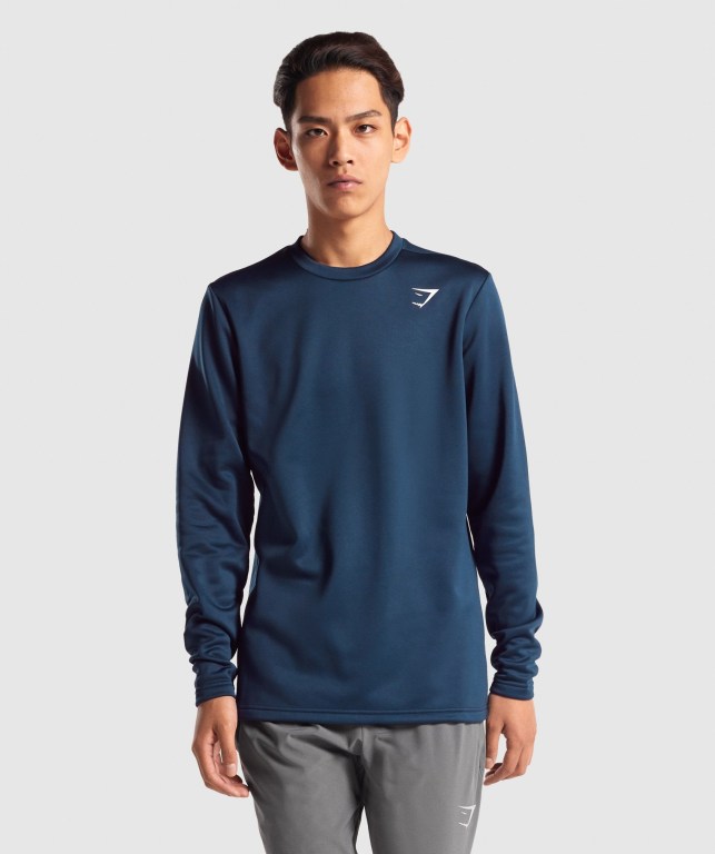 Pullover Gymshark Arrival Crew Sweatshirt Hombre Azul Marino | DsR74gcoU7h