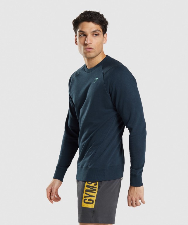 Pullover Gymshark Bold Crew Hombre Azul Marino | kLpIxetsF42