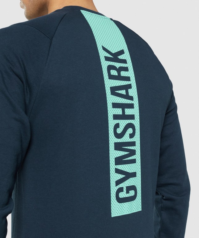 Pullover Gymshark Bold Crew Hombre Azul Marino | kLpIxetsF42