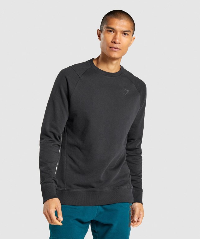 Pullover Gymshark Bold Crew Hombre Negros | Od9Ac3CQqMw