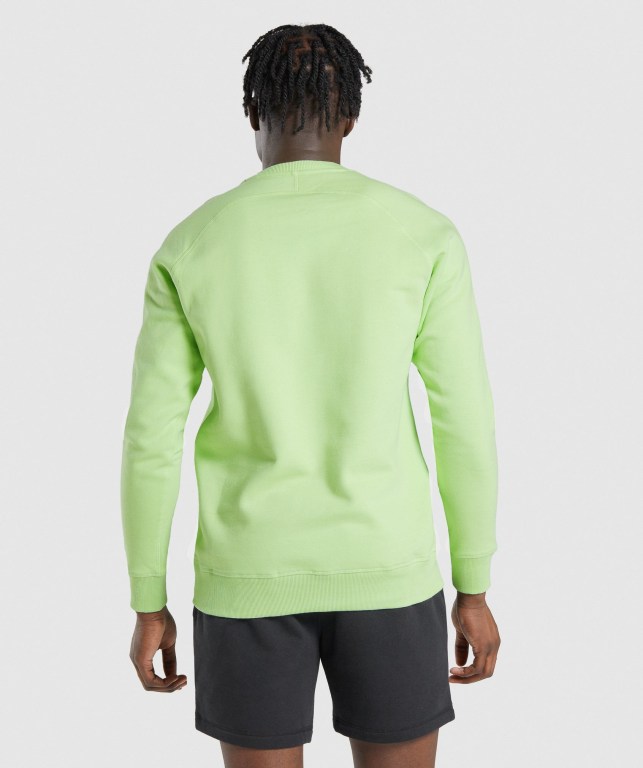 Pullover Gymshark Crest Sweatshirt Hombre Verdes | 2CyycHuxIWH